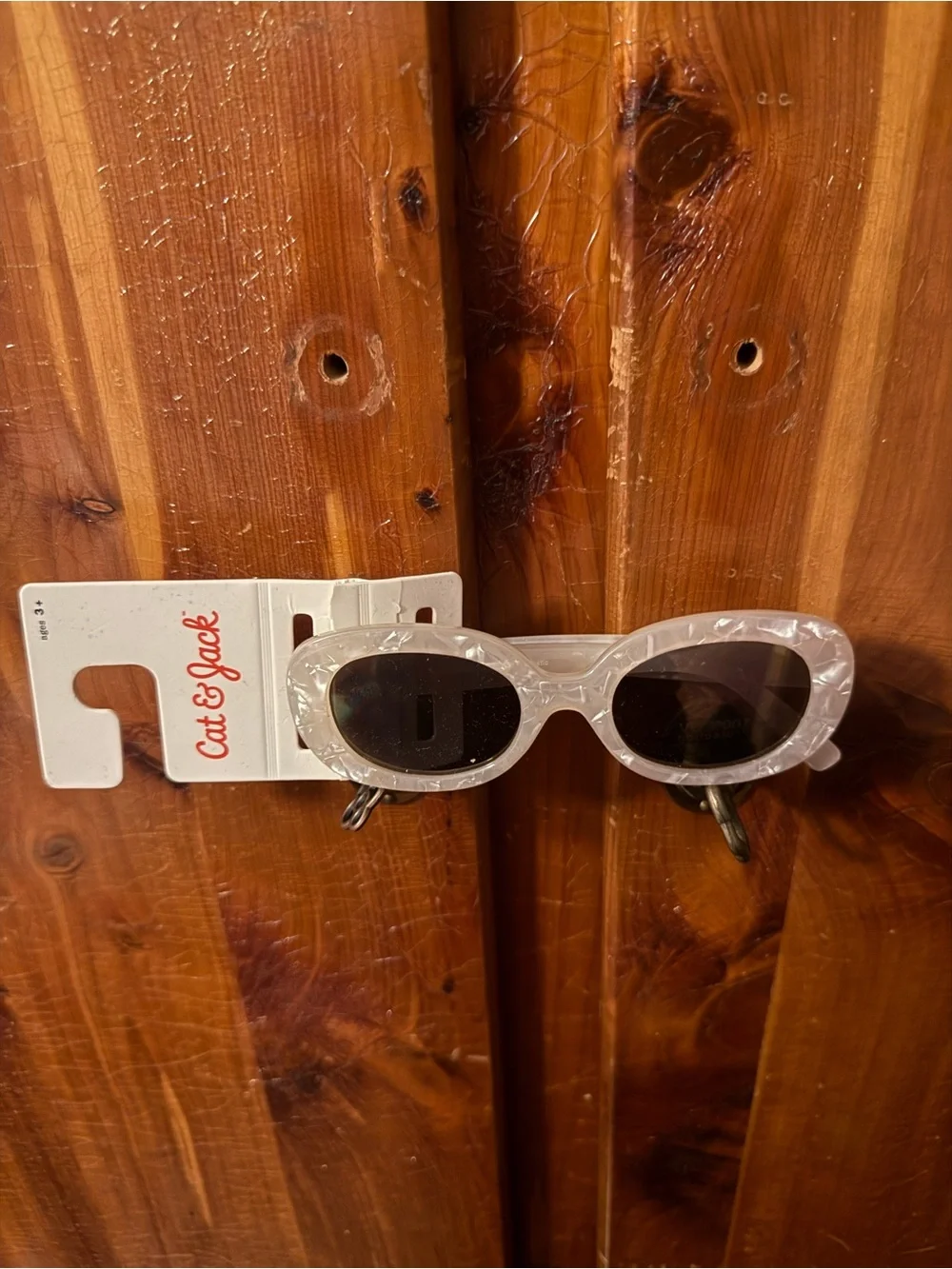 Cat & Jack Pearl White Marbled Oval Sunglasses